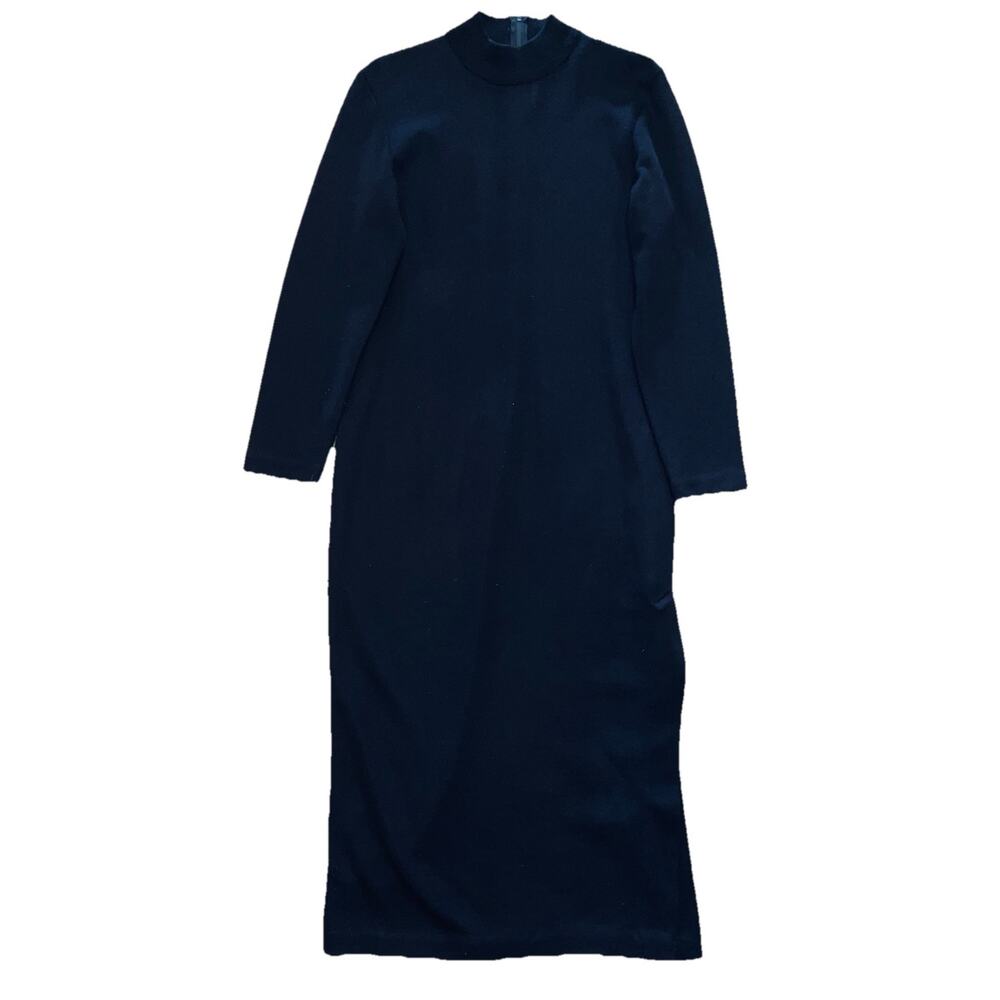 Vintage 1990s Theomiles Black Sweater Dress Womens L Large